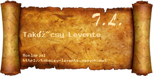 Takácsy Levente névjegykártya